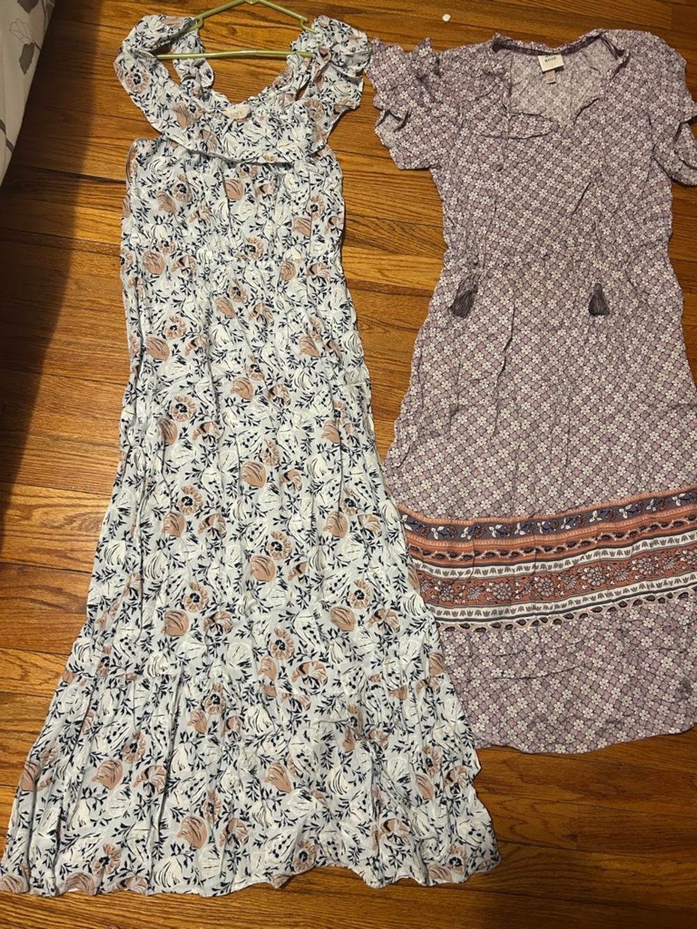 LOFT Floral Ruffle Maxi Dress & Knox rose size 12/L
